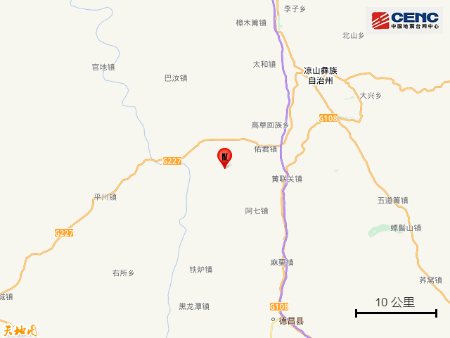 刚刚，四川西昌发生5.1级地震，震中距离攀枝花市中心约131KM！